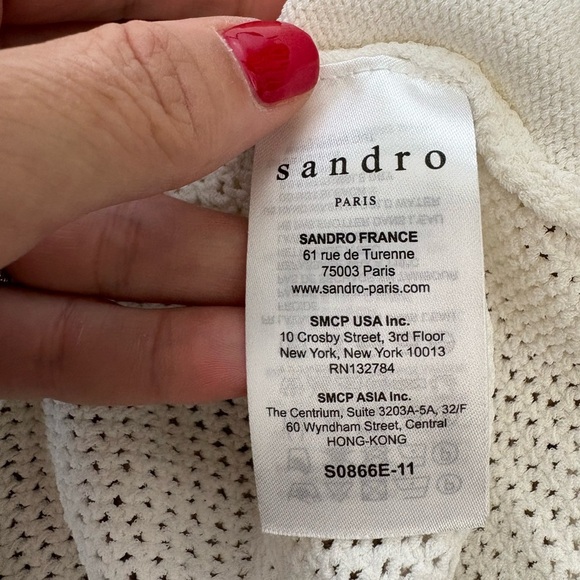 Sandro Scoop Neck Sweater with Fringe Size 8 - Picture 8 of 9